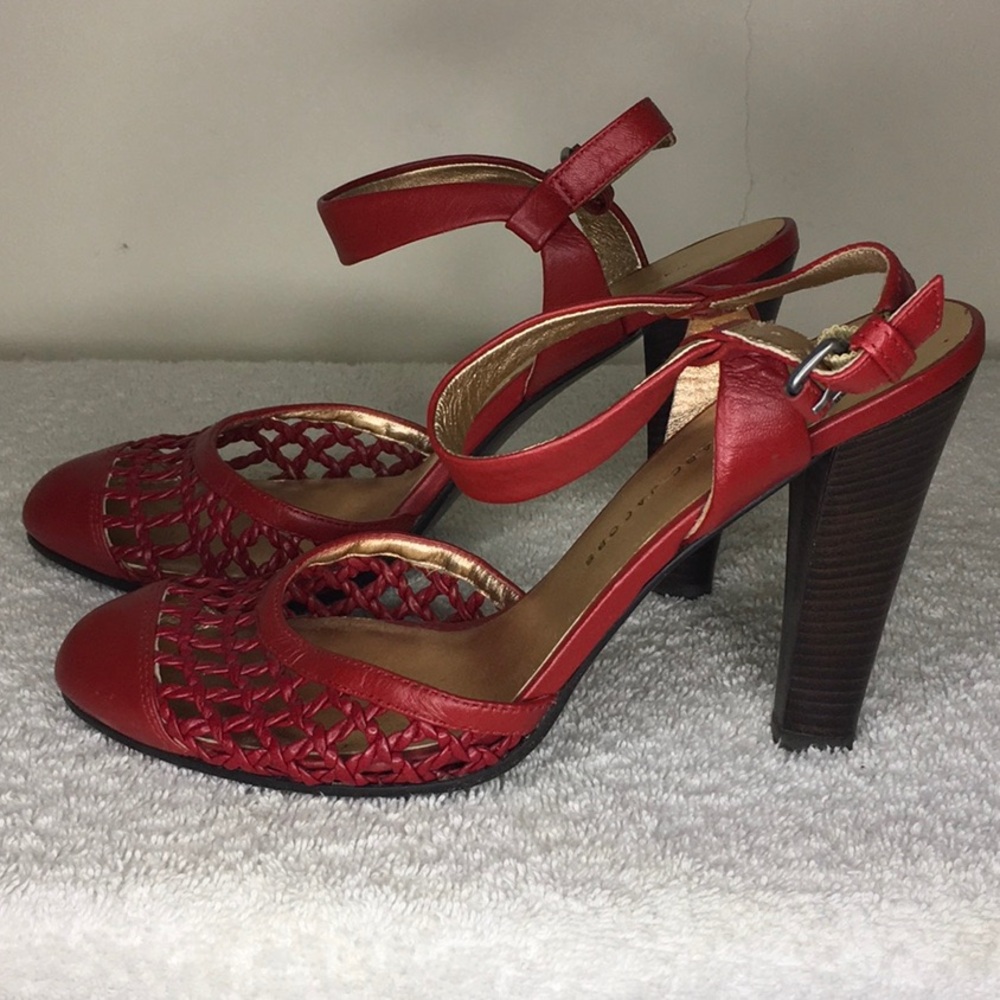 Marc by Marc Jacobs Red Leather Rounded Toe Heels (36 / US 6) - Picture 3 of 8